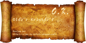Olár Kristóf névjegykártya