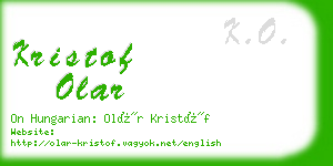 kristof olar business card